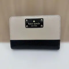 け*と様 kate spade 二つ折り財布 ベージュ/ブラック