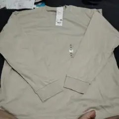 新品✩ユニクロエアリズムコットクルーネックシャツ30Ｎａｔｕｒａｌ