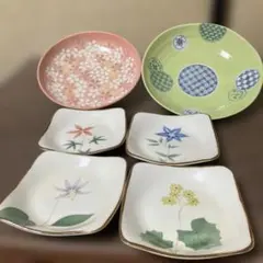 【美品】たち吉（橘吉）和食器 6点セット 大皿・銘々皿 まとめ売り 桜 草花