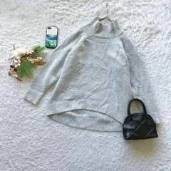 ✨未使用✨ ローリーズファーム M ニット セーター 長袖 ハイネック 杢グレー