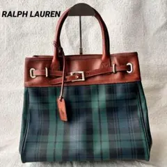 RALPH LAUREN ラルフローレン ハンドバッグ グリーン PVCレザー