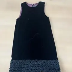 黒のベルベット ノースリーブワンピース 120