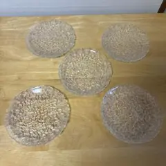 ガラス皿　5枚セット 紫陽花