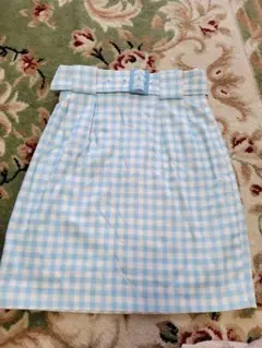 ギンガムチェック　ベルト付き　ミニスカート