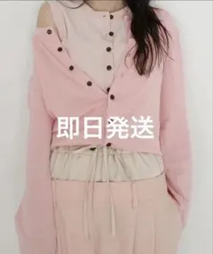 CLANE W LAYERED KNIT CARDIGAN ピンク2 - メルカリ
