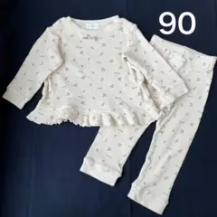 Ampersand さくらんぼ柄 ワッフル パジャマ 90cm