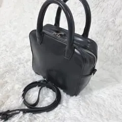 【人気】アダムエロペ　2way ミニショルダー　ブラック　レザー　コンパクト