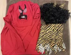 大人用 節分 衣装 コスプレ 鬼 コスチューム フルセット　マスク ウィッグ