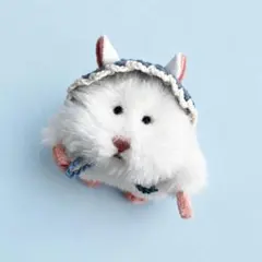 はむにぎり ボンネット 青 ブルー 着せ替え ハンドメイド ぬい活 ぬい服のサムネイル