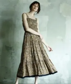 le.coeur blanc リゾートプリントティアート マキシワンピース