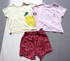 【訳アリ品】ユニクロ　80サイズ　Tシャツ・ショートパンツ　セット
