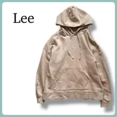 【Lee】ワイドスリットパーカー ベージュ系 フード付き フーディ 裏毛 Mのサムネイル