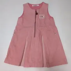 100★ファミリア★うさぎ＆リアちゃん刺繍ポケット付き！箱ひだワンピース★