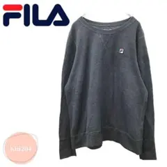 FILA フィラ ビックサイズスウェット トレーナー 刺繍ロゴ XXL グレー