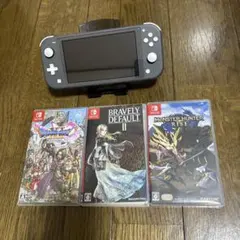 Nintendo Switch Lite グレー　ソフト３本とフィルム付きセット