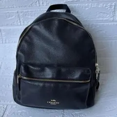 【美品】COACH リュック ブラック リュック レザー ゴールド金具