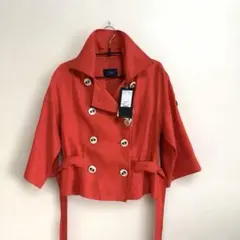 【新品・未使用】Modify オレンジ　ジャケット 42 タグ付き　麻100%のサムネイル