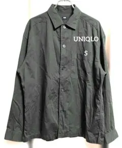 ユニクロ　エクストラファインコットン オーバーサイズシャツ ダークグリーン　S