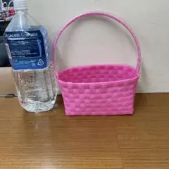 PPバンド かごバッグ ピンク