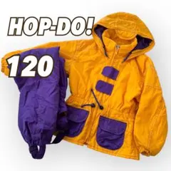 HOP-DO! スキーウェア 上下セット 120　オレンジ×パープル　調整紐あり