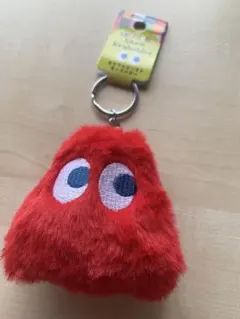新品　未使用　カラフルゴーストファー素材　キーホルダー　赤