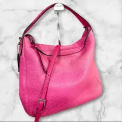 コーチ　ショルダーバッグ クロスボディ　２way　レザー　ピンク