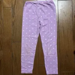 ユニクロ　キッズスパッツ　レギンス　ドット柄　パープル　M 125〜135㎝