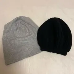 ワッチ帽(男女兼用)とニット帽の２点セット