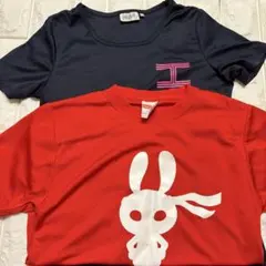 ネイビー 赤 半袖 Tシャツ 2枚セット