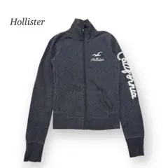 ホリスター ジップアップジャケット ★【S】 裏起毛 グレー 刺繍ロゴ 羽織り