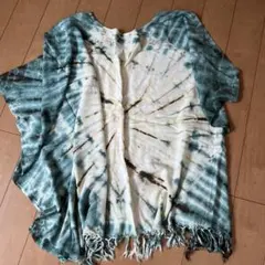 SALE goa タイダイ柄 フリンジ ポンチョ トップスのサムネイル