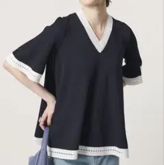 ユナイテッドアローズ UNITED ARROWS ネイビー スカラップチュニック