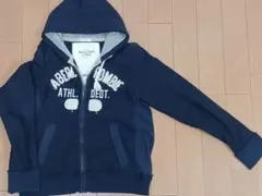 アバクロ 00s ジップアップパーカー M ネイビー ダメージ加工