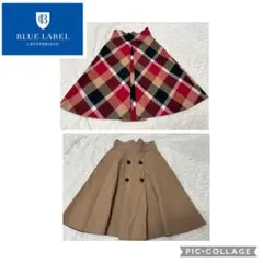 美品　ブルーレーベルクレストブリッジ　リバーシブル スカート チェック柄　Mのサムネイル