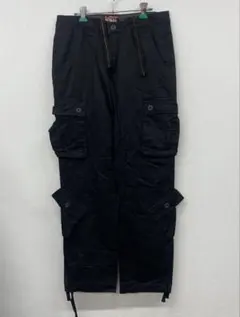 新品　MATCH & MATCHSTICK 麻吉　カーゴパンツ　黒　M ヨ10のサムネイル