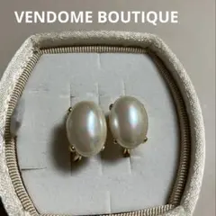 美品 VENDOME BOUTIQUE ホワイト真珠クリップ式イヤリング
