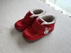 予約専用！　MIKI HOUSE ミキハウス 赤いウサギ刺繍スリッポン14cm