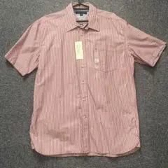 TOMMY HILFIGER 半袖シャツ L 赤白ストライプ　新品タグ付