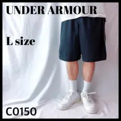 アンダーアーマー ヒートギア ショートパンツ ハーフパンツ 黒 ライン メンズLのサムネイル