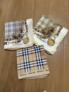 Burberry チェック柄 ハンカチ 3枚セット