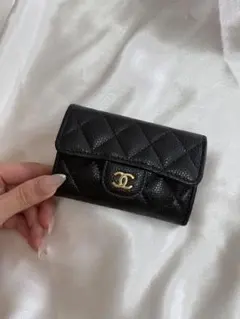 【美品】シャネル　キャビアスキンカードケース