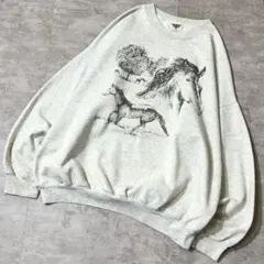 ど*ん様 希少デザイン 90s vintage カナダ製 アニマル スウェット