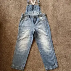 heaiher ハーフデニムオーバーオールM