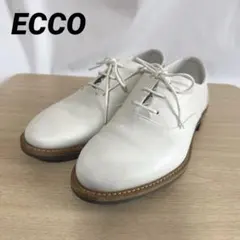 【美品】ECCOエコー　レースアップ・オックスフォードシューズ　ホワイトのサムネイル