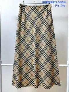 未使用★BURBERRY LONDON バーバリー ロングスカート 麻 絹のサムネイル