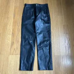 ブラックレザーパンツ バイカー　革パンツ