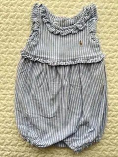 POLO Ralph Lauren フリル　ロンパース　青　ボーダー　80cm
