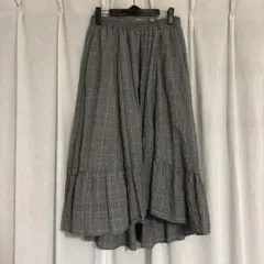 グレンチェックロングスカート ティアード フィッシュテイル M〜Lのサムネイル