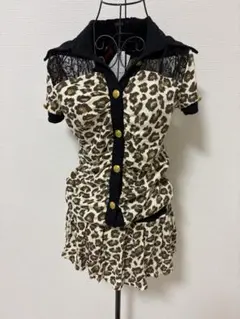 【新品】Dialle レオパード柄 半袖 ミニワンピース