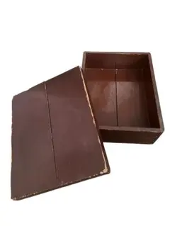 【昭和レトロ】蓋付き木箱 漆塗装 収納・片付け・道具・小物入れに【ヴィンテージ】